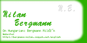 milan bergmann business card